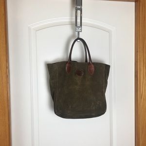 Bass & Co  moss suede/leather tote bag
